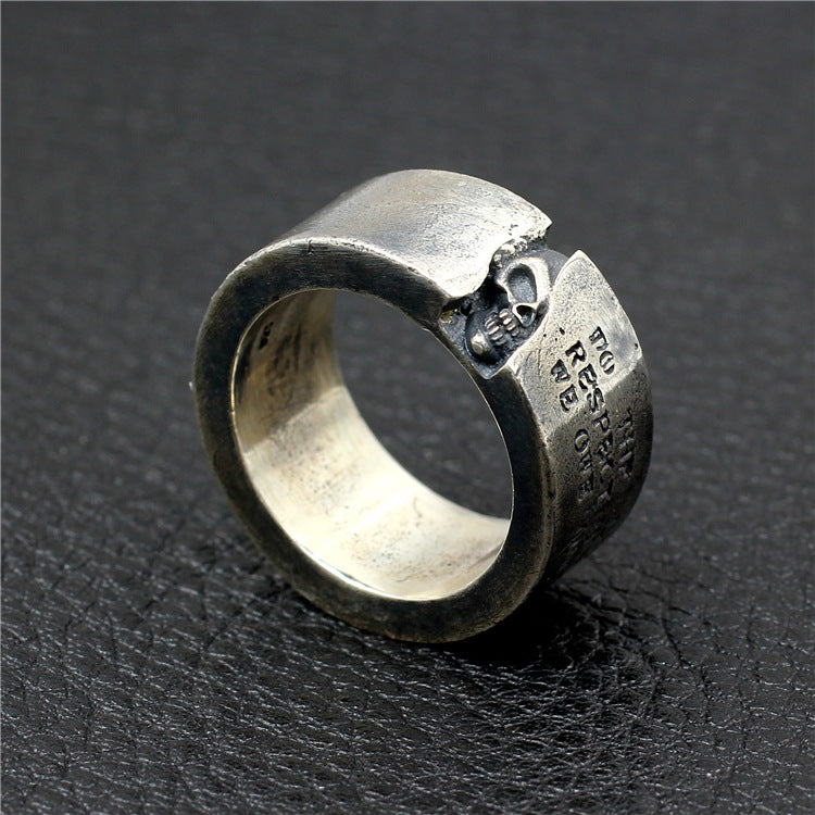 925 Sterling Silver Handmade Personalized Minority Retro Trendy Style Unique Texture Carved Couple Rings