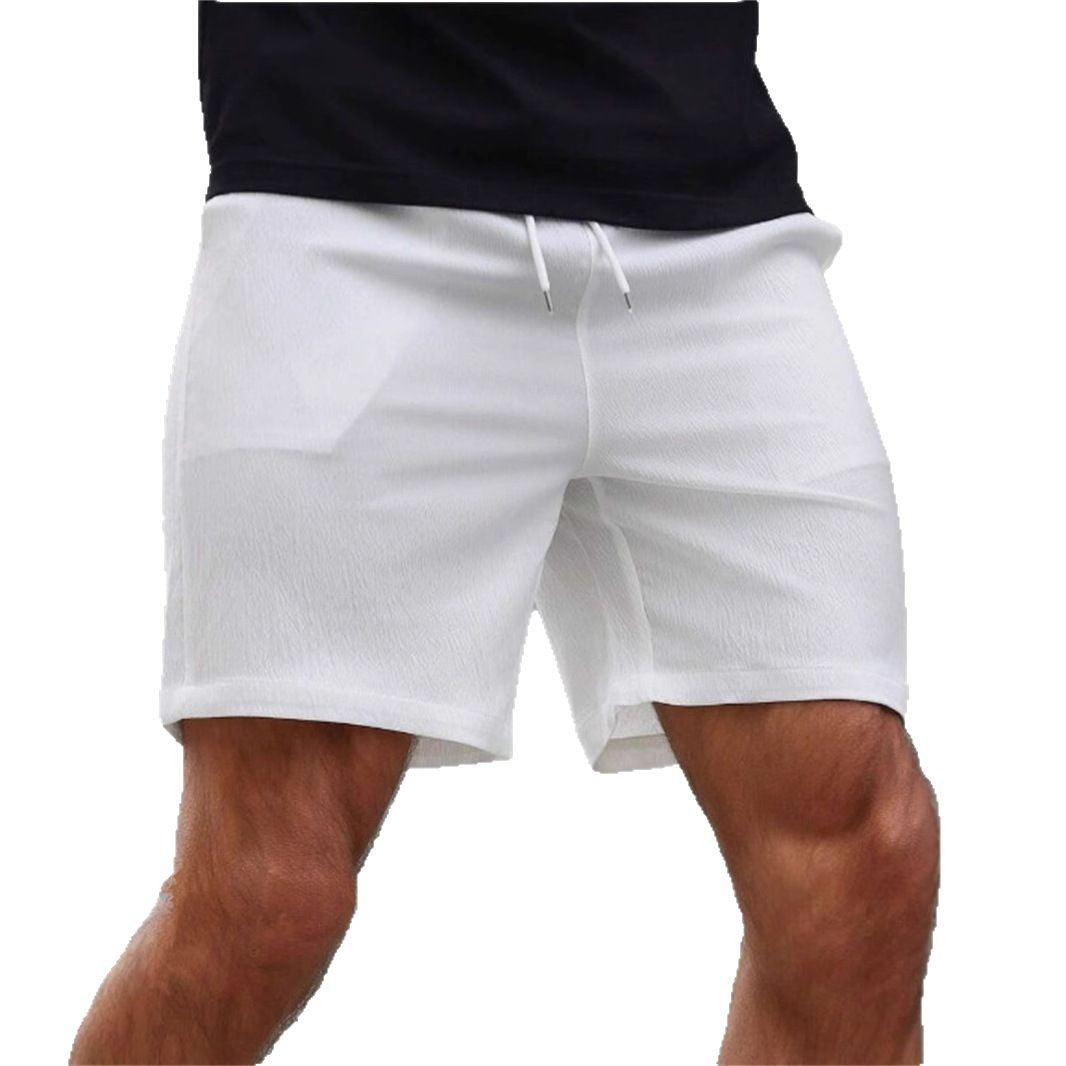 Drawstring Elastic Waist Breathable Solid Color Beach Shorts