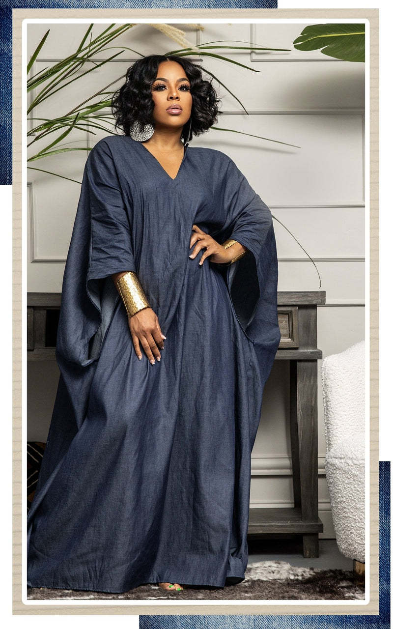 Faux Denim Casual Loose Dress
