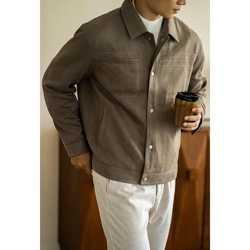 Retro Style Jacket Men's New Autumn Clothes Multi-pocket