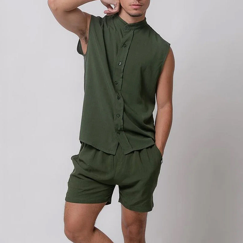 Men's Casual Loose Sleeveless Shirt Shorts