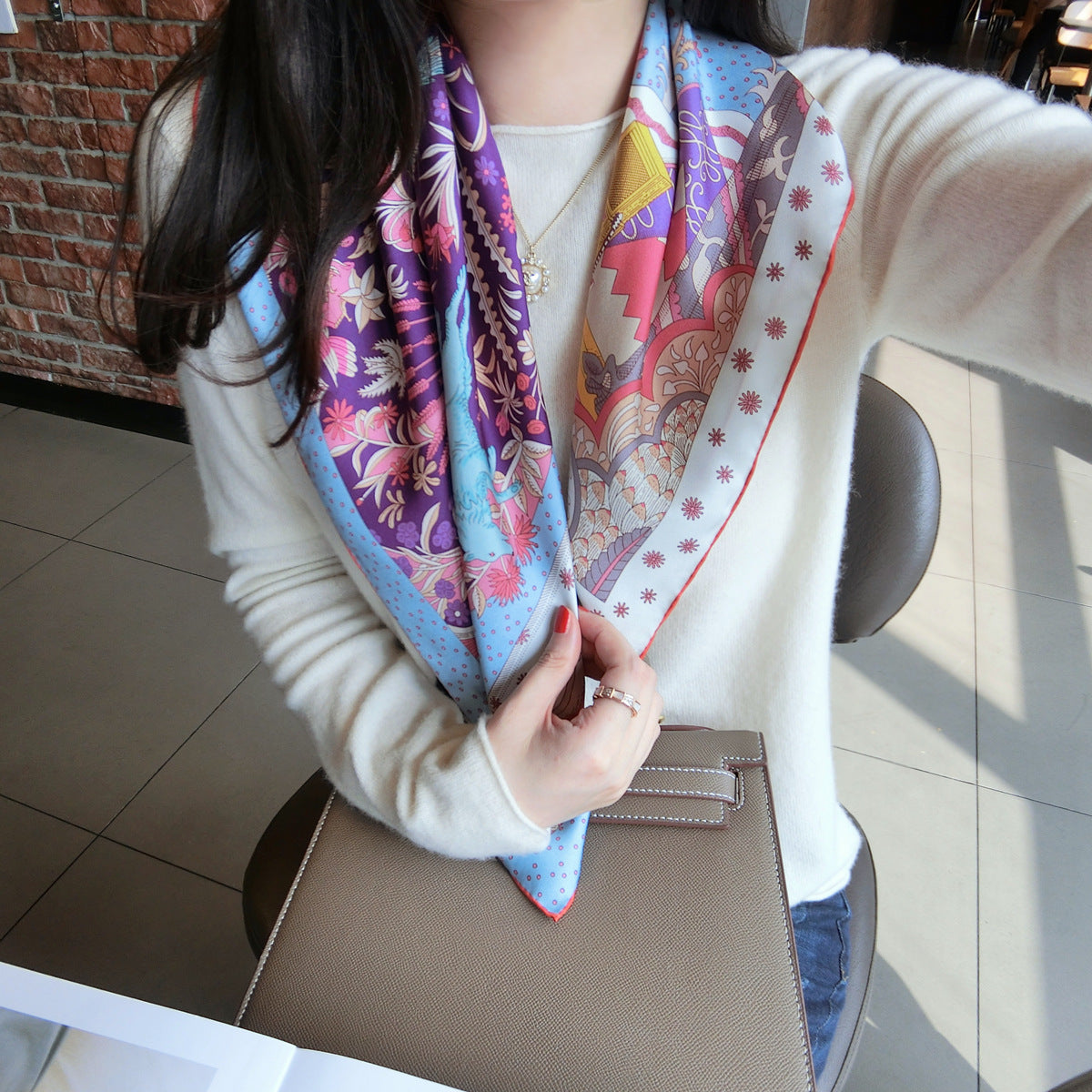 Retro Easy Matching Spring And Summer High-grade Printed Women's Professional Scarf