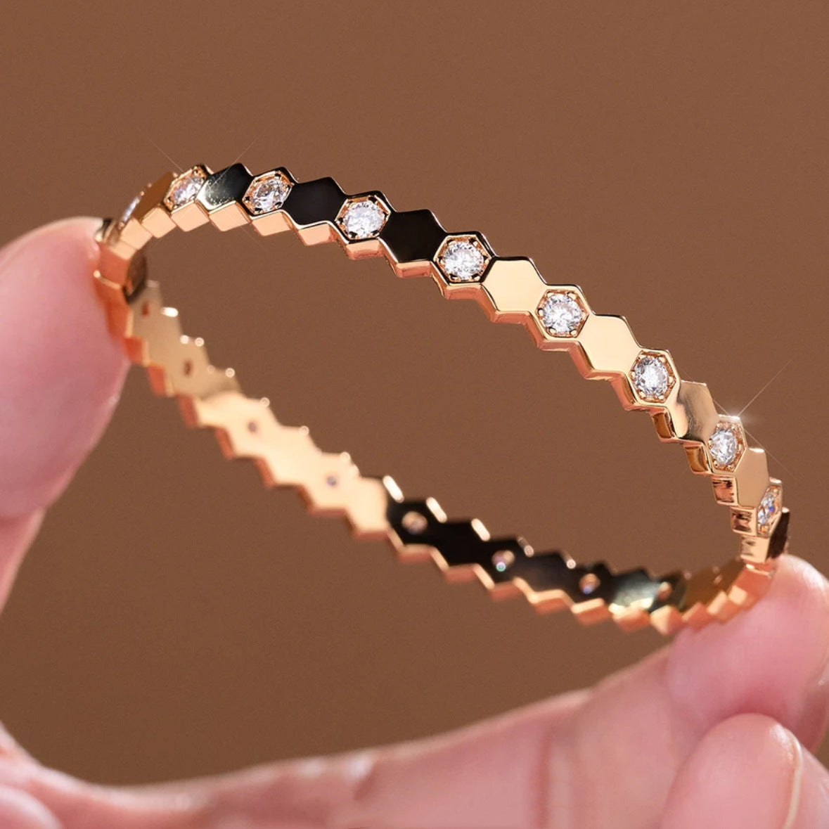 High Quality 925 Silver Moissanite Honeycomb Silver Bracelet