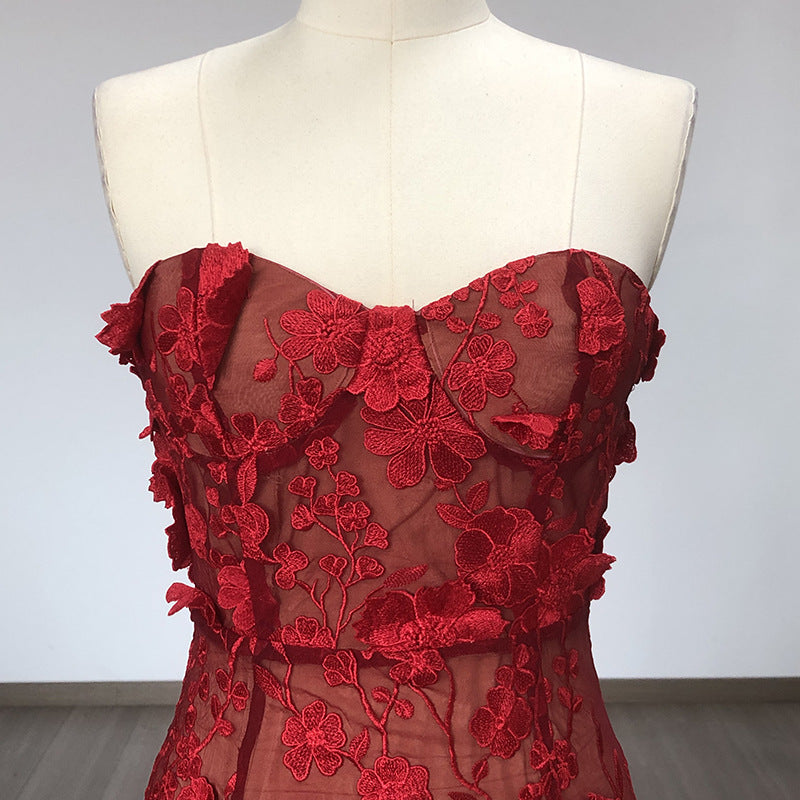 Women's Fashion Three-dimensional Flower Embroidery Dress