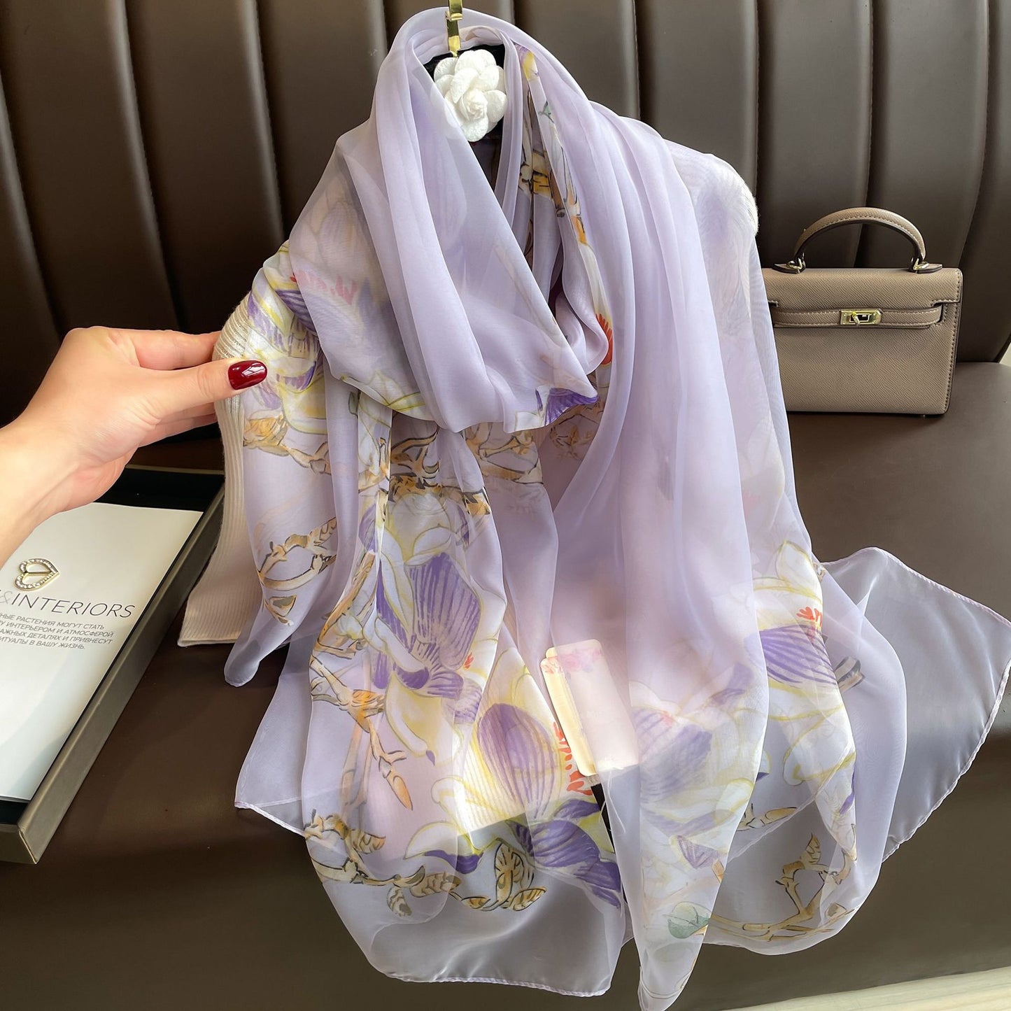 Thin Yourou Yarn Begonia Scarf Shawl