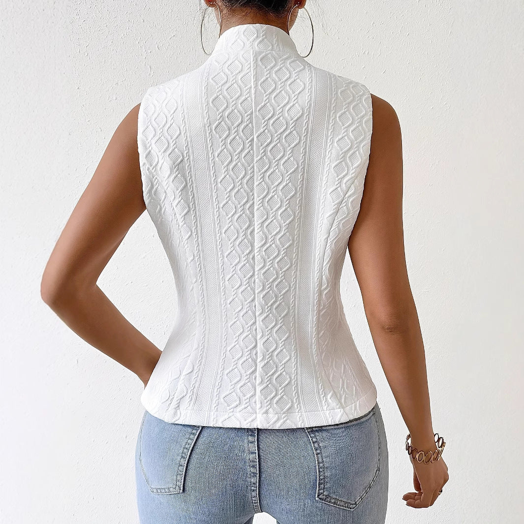 Women's Sleeveless Blazer Button Vest