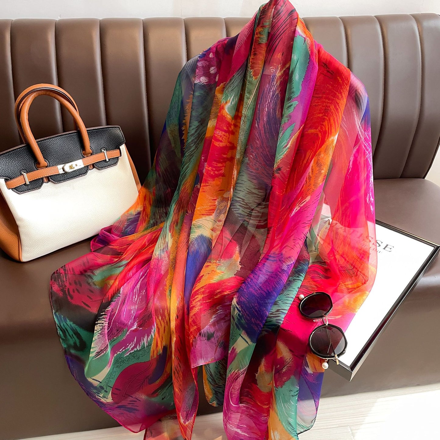 Thin Yourou Yarn Begonia Scarf Shawl
