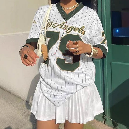 European And American Sports Style Hot Girl American Retro Jersey