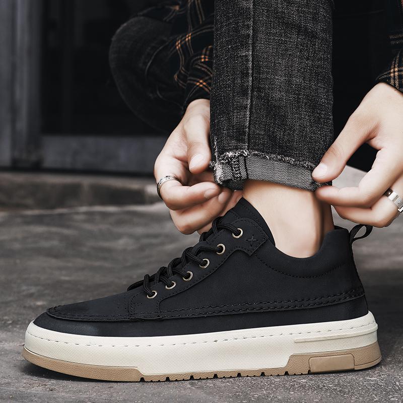 First Layer Cowhide Comfortable Fashion Men's Casual Shoes Sneaker