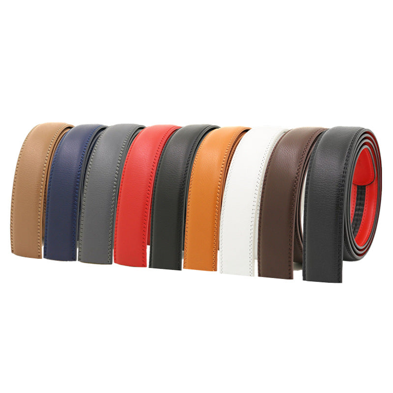 Men's Automatic Belt Body 3 5cm Genuine Leather Belt Without Buckle