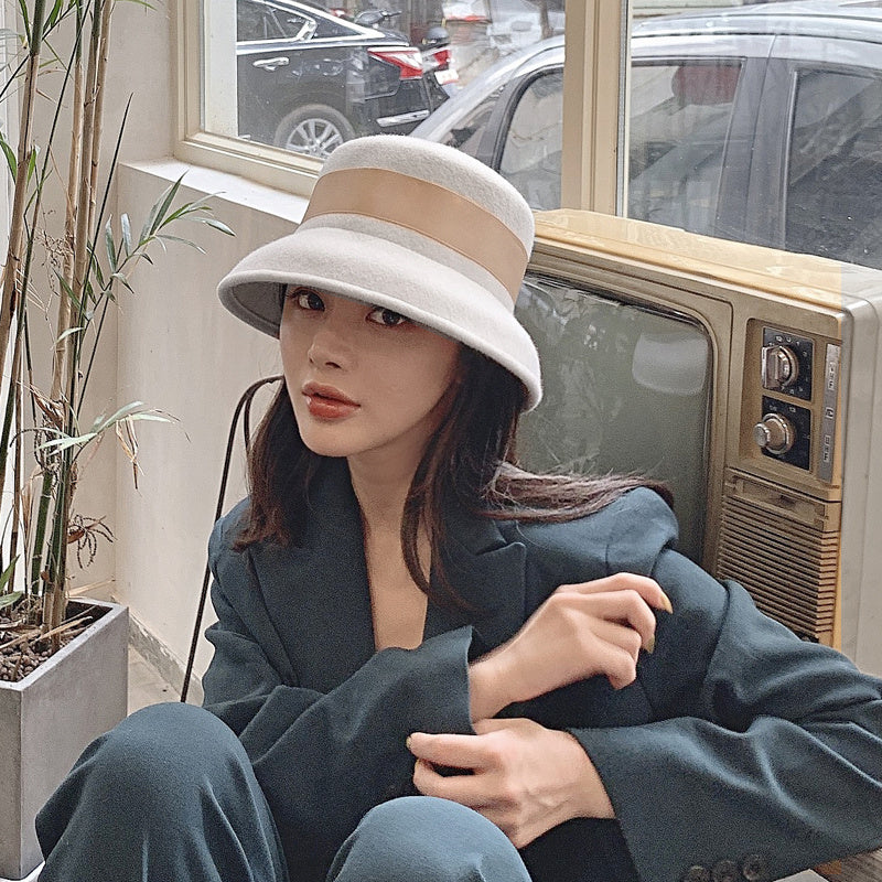 Women's Fashion Vintage Wool Tweed Hat