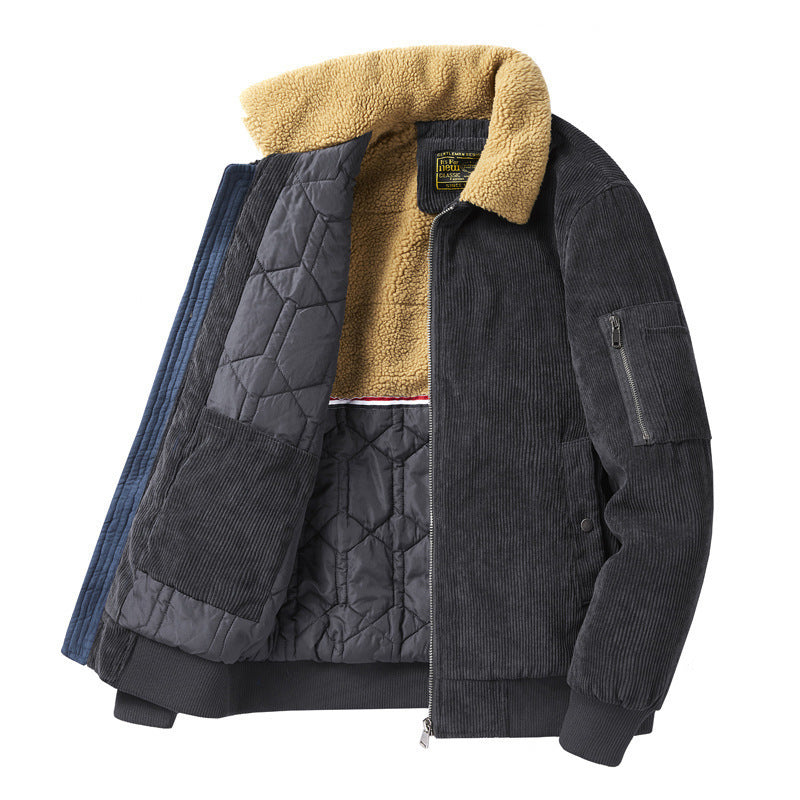 Men's Lapel Oversized Loose Cotton Jacket