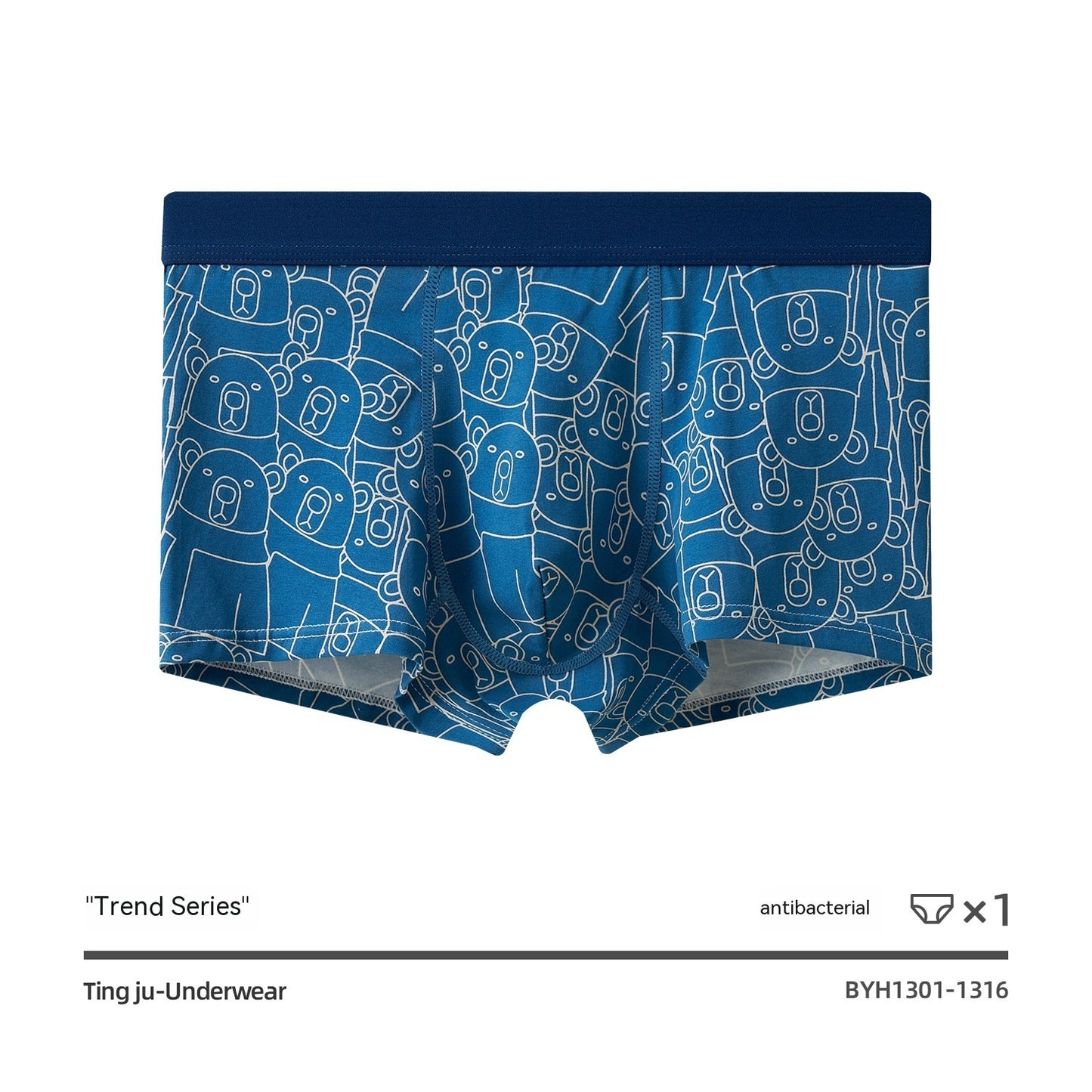 Men's Underwear Pure Cotton Teenagers Boxer Mid Waist