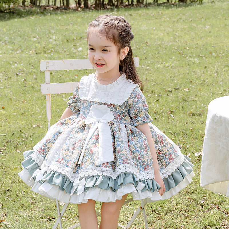 Girl Baby Floral Short Sleeve Dress Cute