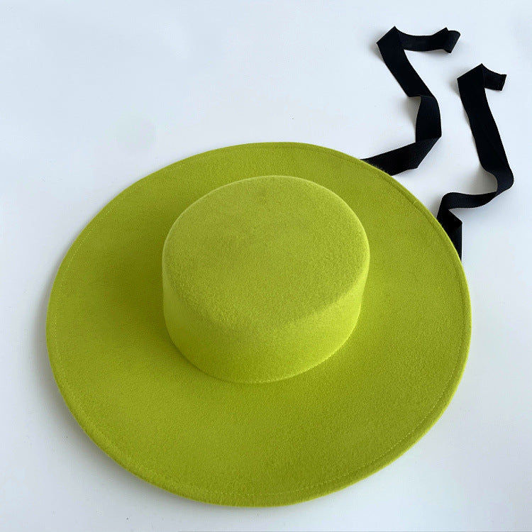 European American And British Elegant And Fashionable Woolen Hepburn Hat