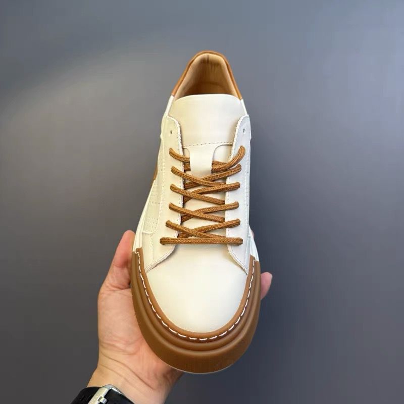 Genuine Leather Breathable Men's Shoes Casual Soft Leather Sneakers