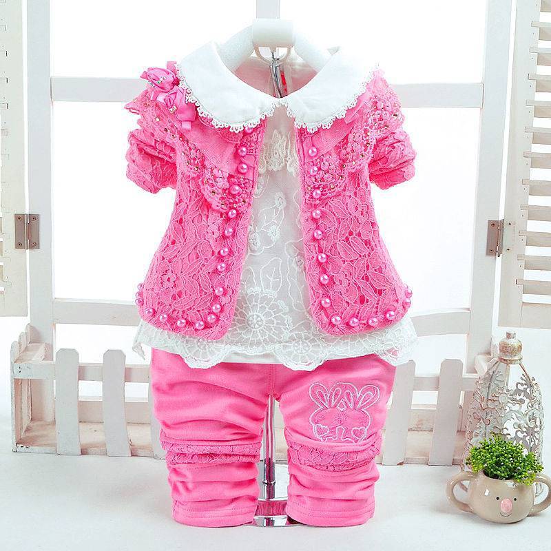 Baby Girl Children's Clothes New Princess Three-piece Long Sleeves