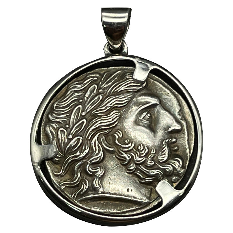 High-end Elegant Sterling Silver Men's Trendy Coin Necklace