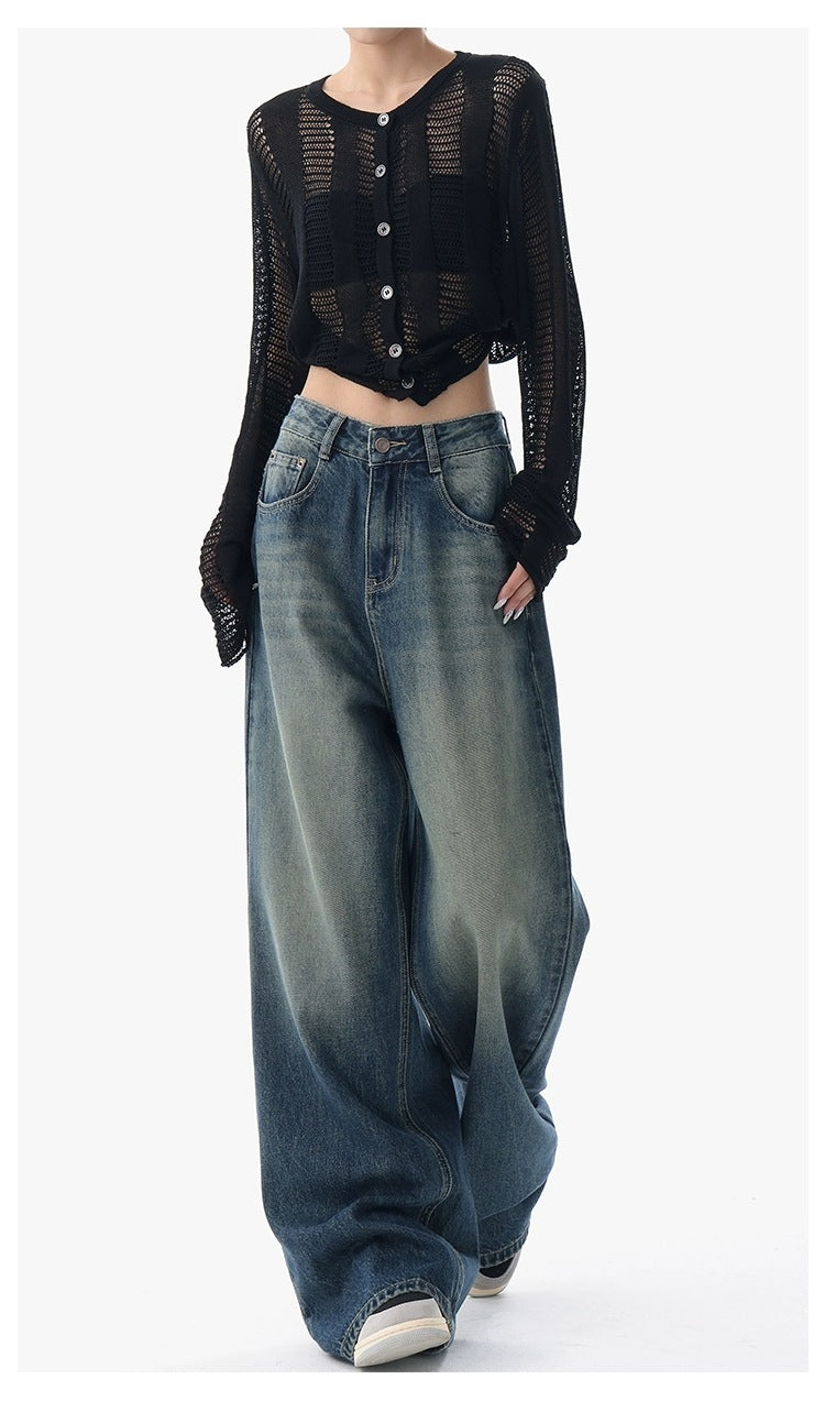 New American Retro Washed Jeans For Women