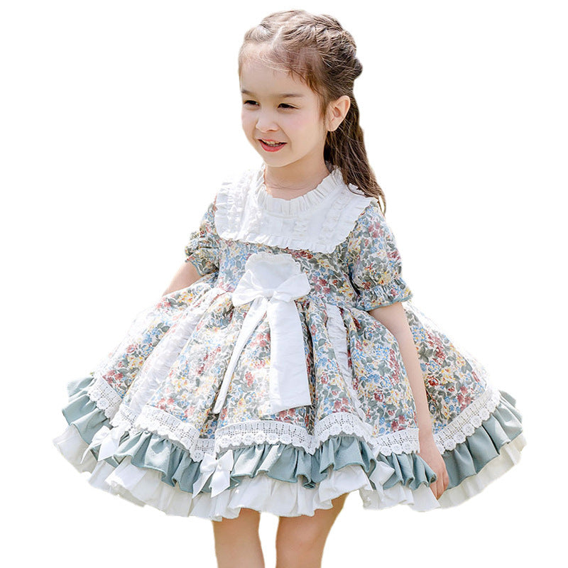 Girl Baby Floral Short Sleeve Dress Cute