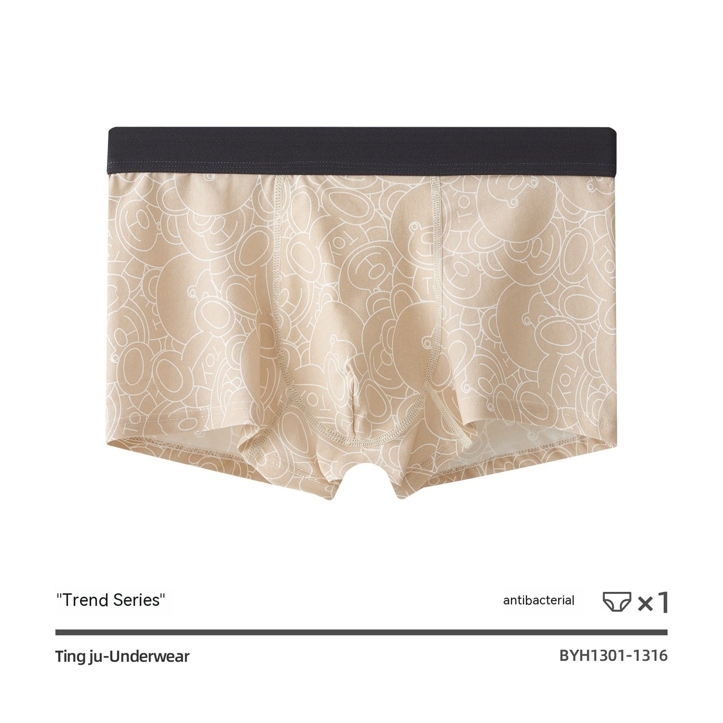 Men's Underwear Pure Cotton Teenagers Boxer Mid Waist