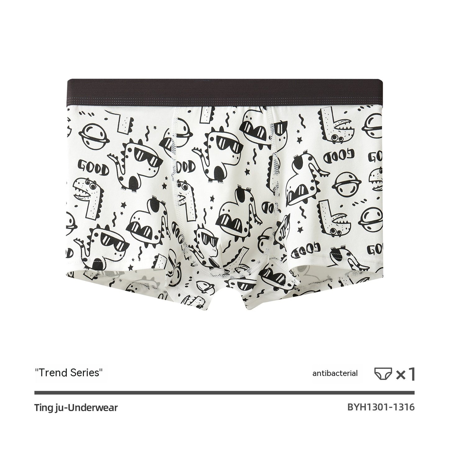 Men's Underwear Pure Cotton Teenagers Boxer Mid Waist