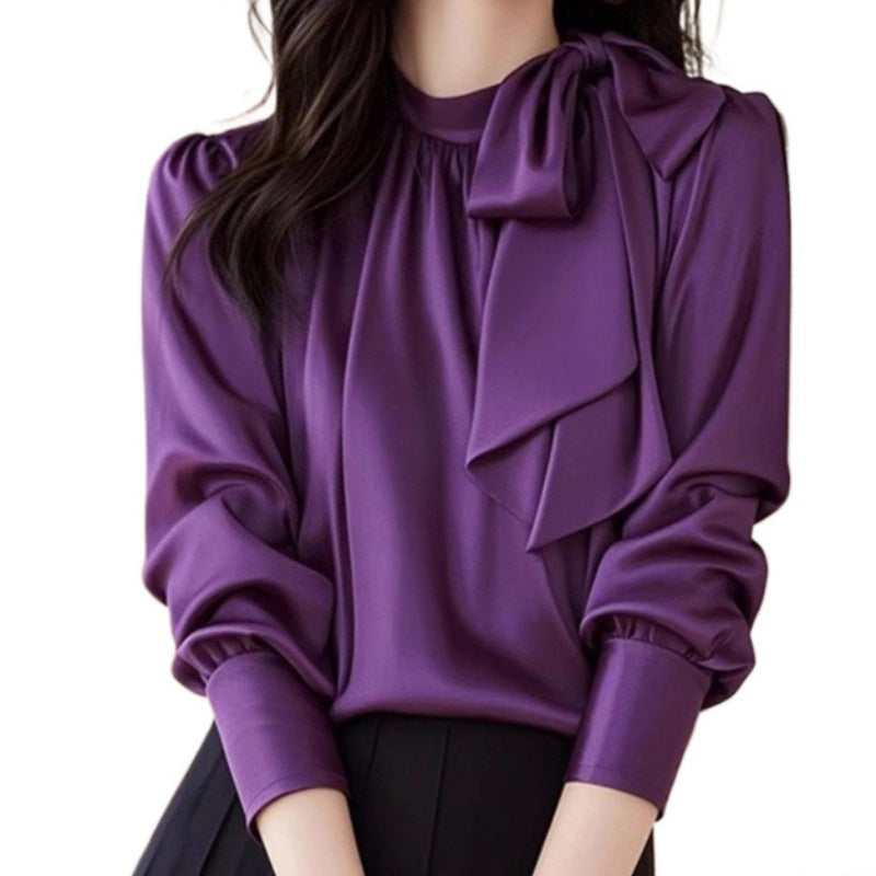 Purple Acetate Satin Top For Women