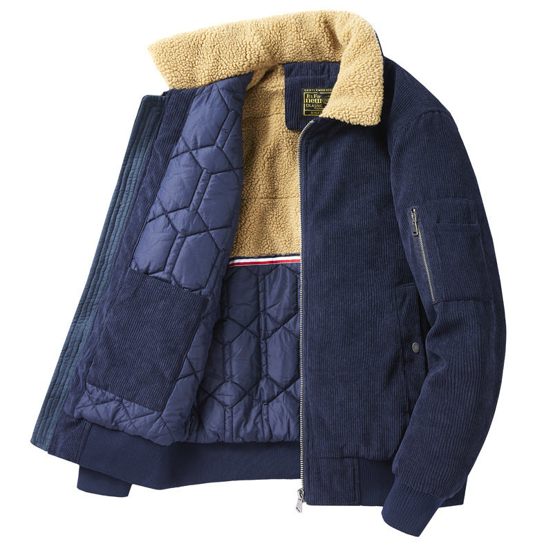 Men's Lapel Oversized Loose Cotton Jacket