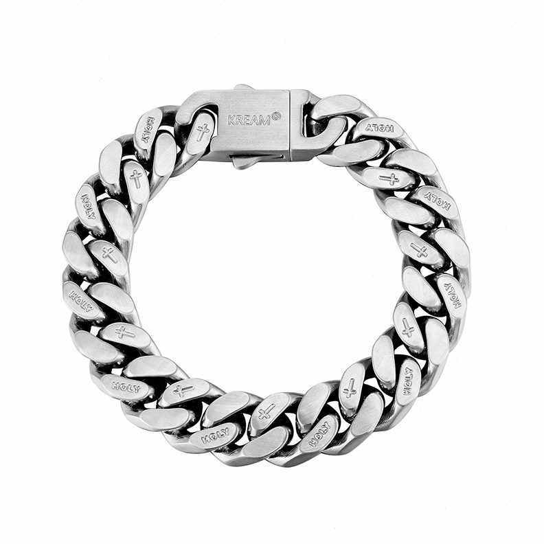 Original Double-sided Casual Wear Brushed Cuban Bracelet For Men