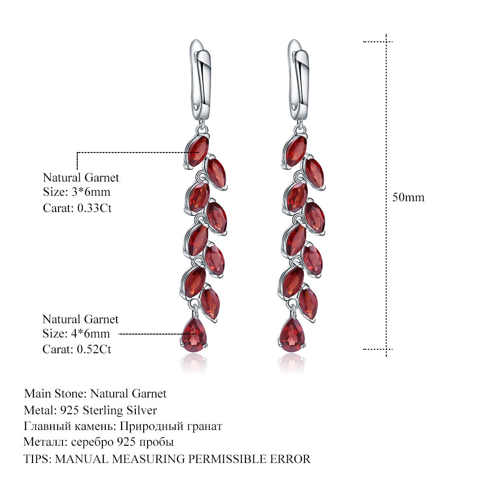 Affordable Luxury Fashion Olivine Earrings Design S925 Silver Inlaid Natural Gem
