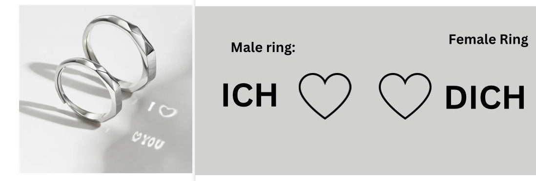 925 Sterling Silver Non Fading Couple Ring