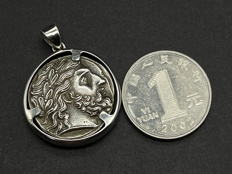 High-end Elegant Sterling Silver Men's Trendy Coin Necklace