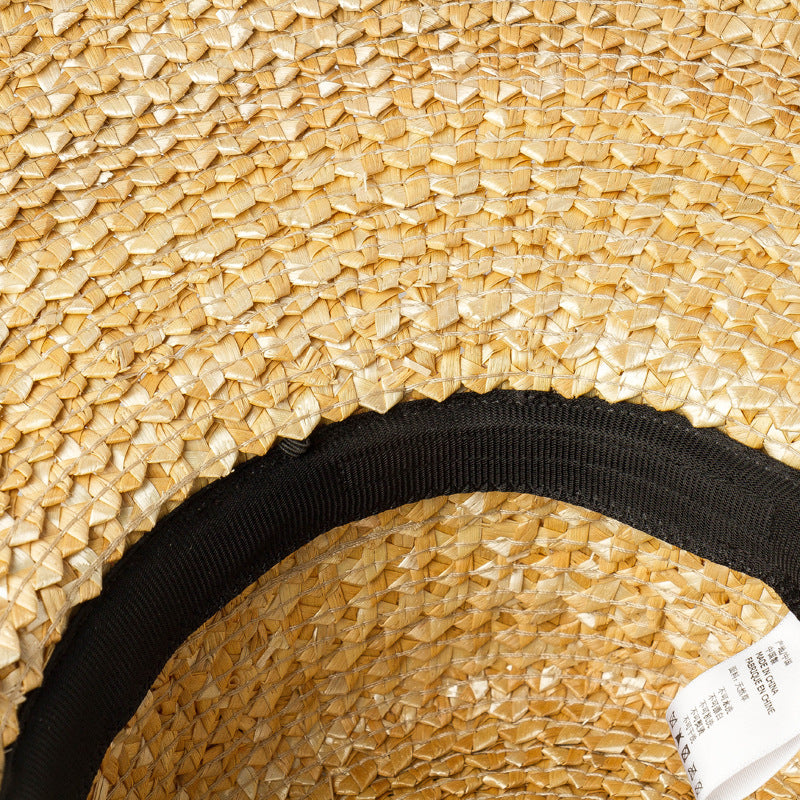 Wavy Pattern Braided Straw Beanie