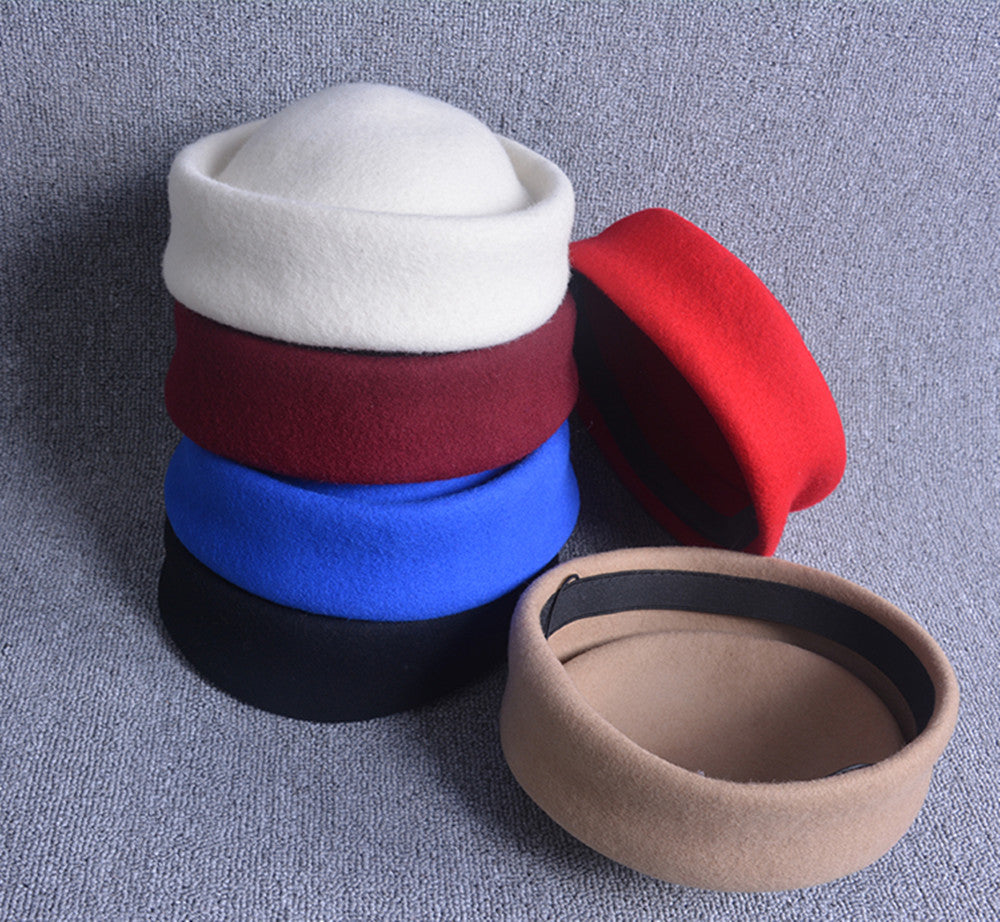 Women's Woolen  European And American Original Single Top Hat