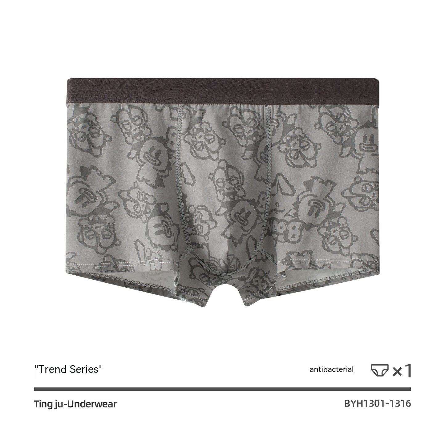 Men's Underwear Pure Cotton Teenagers Boxer Mid Waist
