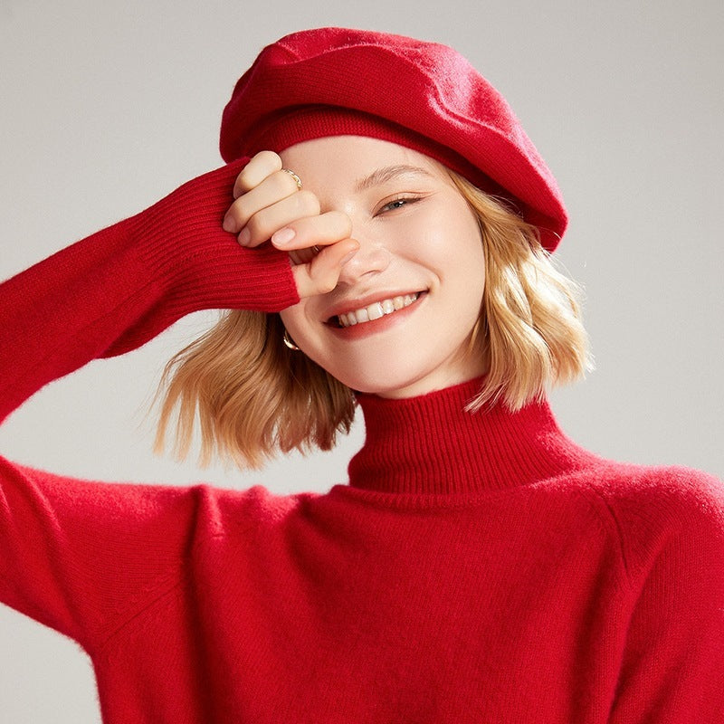 Women's Fashion Warm Thick Solid Color Cashmere Hat