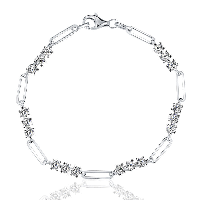S925 Silver Plating Gold Clip Bracelet