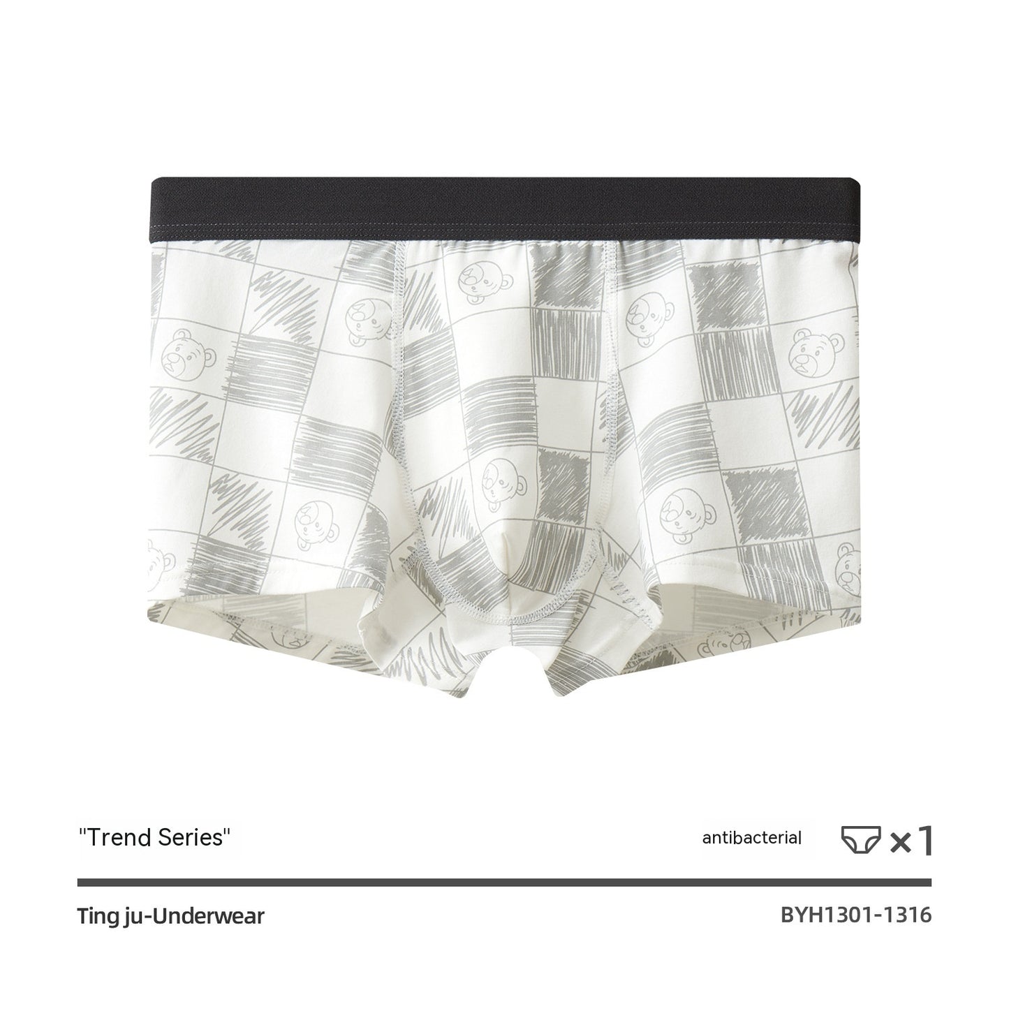 Men's Underwear Pure Cotton Teenagers Boxer Mid Waist