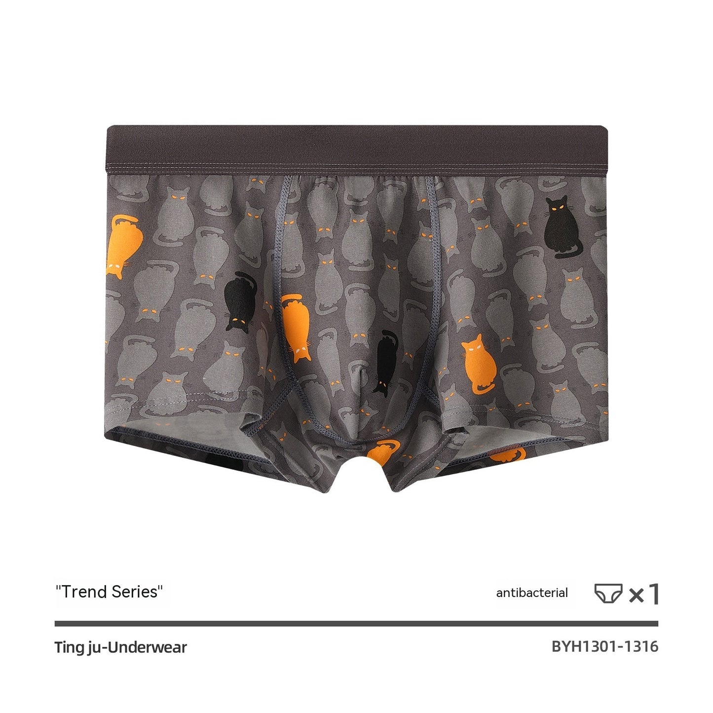 Men's Underwear Pure Cotton Teenagers Boxer Mid Waist