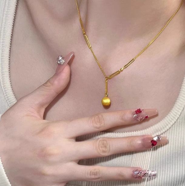 Lucky Beads Necklace Women With Ball And Bing Collarbone