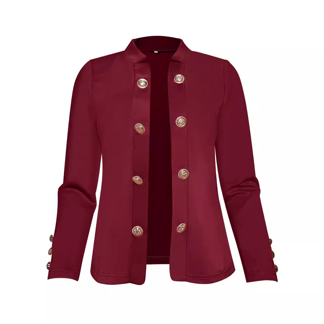 Women's Fashion Cuff Button Small Suit