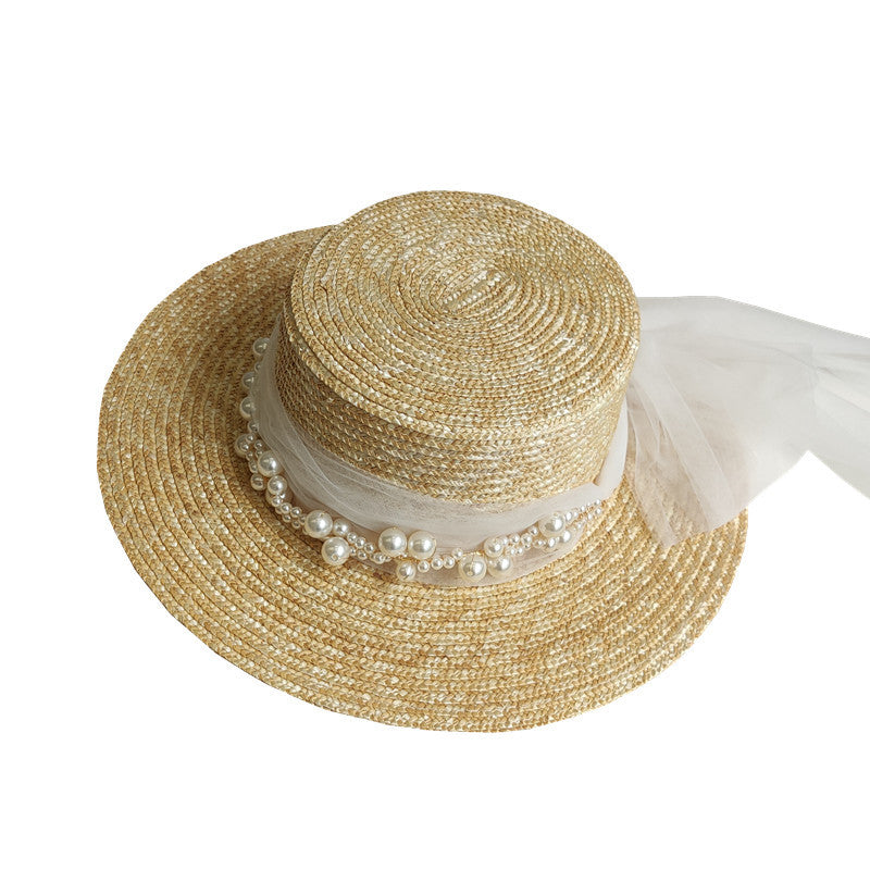 Bridal Decorative Hat Pearl Lace Mesh