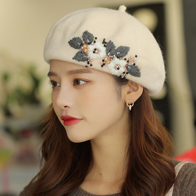 Korean Style All-match Warm Wool Hooded Hat