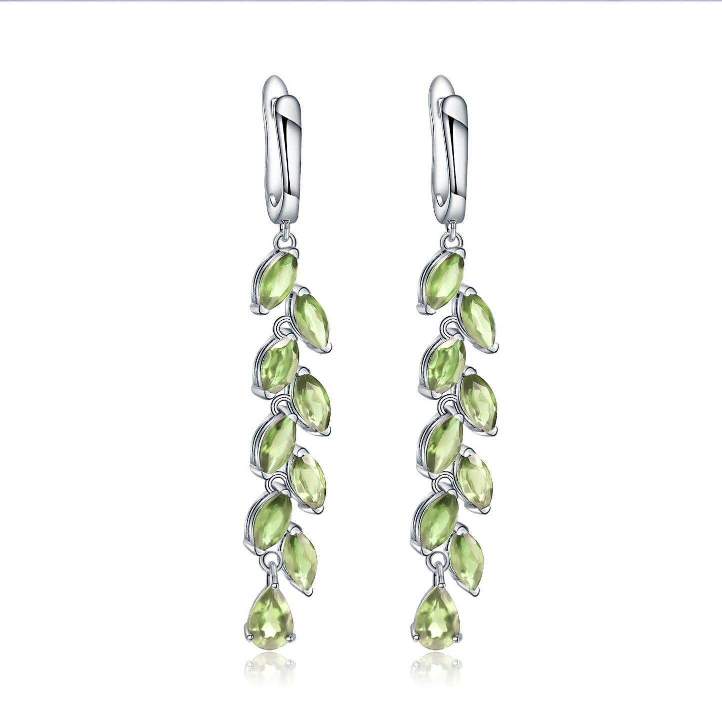 Affordable Luxury Fashion Olivine Earrings Design S925 Silver Inlaid Natural Gem