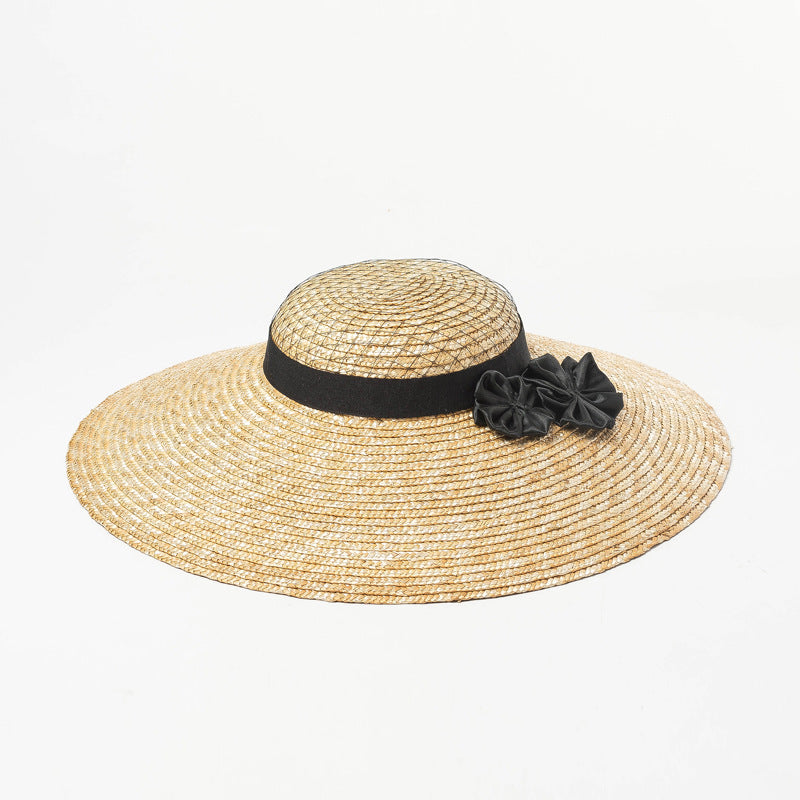 Spring And Summer New Retro Elegant Light Top Mesh Flower Straw Hat