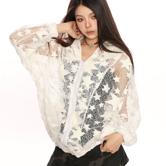 Women's American Retro Simple Loose Hooded Coat