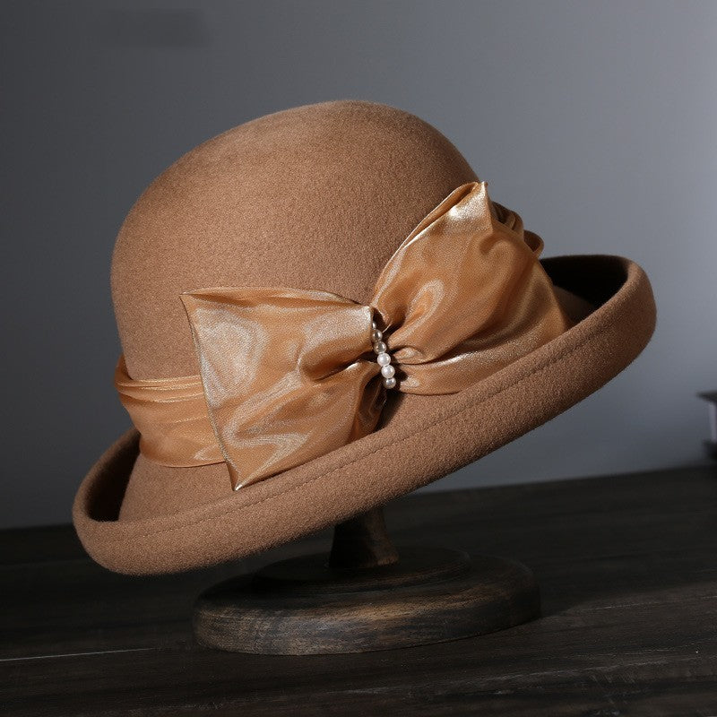 Autumn Winter Retro All-matching Woolen Bucket Hat