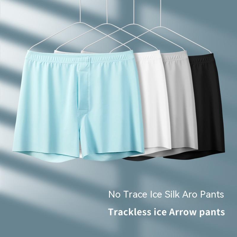 Men's Ice Silk Seamless Boxer Cool Quick-drying Beach Pants Underwear