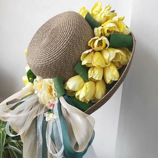 Rural Ribbon Adjustable Sun Protection Straw Hat