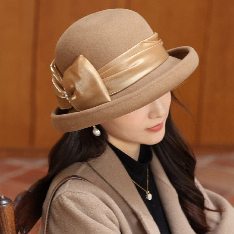 Autumn Winter Retro All-matching Woolen Bucket Hat